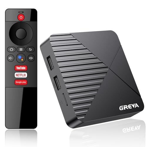 GREVA Android TV Box 13.0, Smart TV Box Android 2GB RAM 16GB ROM RK3528mini Quad Core 64bit Cortex A53 Chip, 8K Ultra HD Streaming Media Player, 2.4GHz/5.8GHz WiFi6 10/100M LAN Enternet Bluetooth 5.0