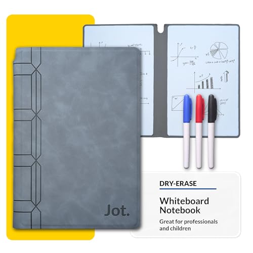 Small Whiteboard A5 Portable Whiteboard Notebook, Mini Dry Erase Notepad Small White Board Note Pad Reusable to Do List Planner with Pens & Eraser with Storage Pocket for School Office Work Notes Memo