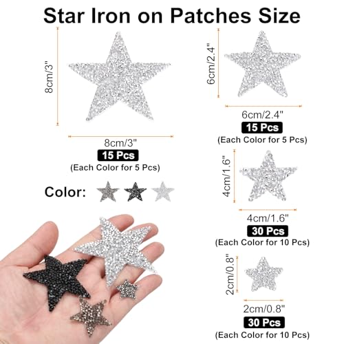 Écussons thermocollants strass noirs et argentés pour customisation - 3