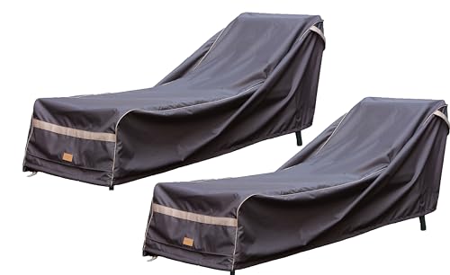 Garden Balsam Patio Chaise Lounge Cover Waterproof, Heavy Duty Outdoor Lounge Chair Covers, Dark Grey Durable Patio Furniture Covers, 2Pack, 84"L*32"W*30"H