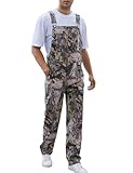 Yuanbang Camo Overalls for Men Work Utility Coveralls Bibs Romper Jumpsuit with Zipper Fly(Camouflage,l)