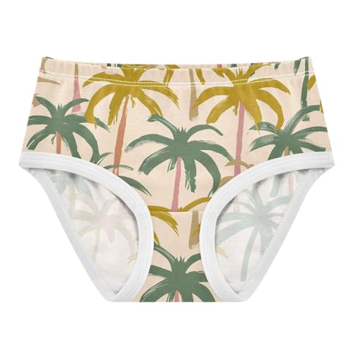 Tropical Oalm Retro Toddler Underwear Custom 2t Cotton Girl Panties Cute Bright Briefs Girls Undies