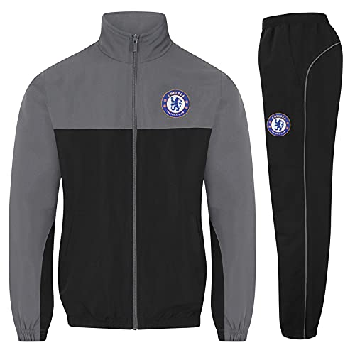 Chelsea FC officiel - Lot veste et pantalon de survêtement - homme - gris/blason multicolore - L