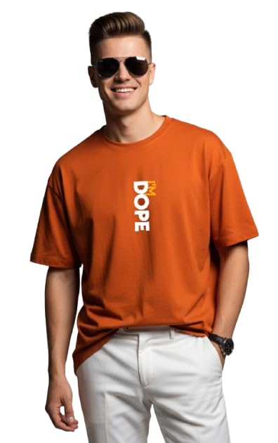Image of URGEAR Men's Oversized Casual Stylished Printed Cotton Blended Round Neck T-Shirt