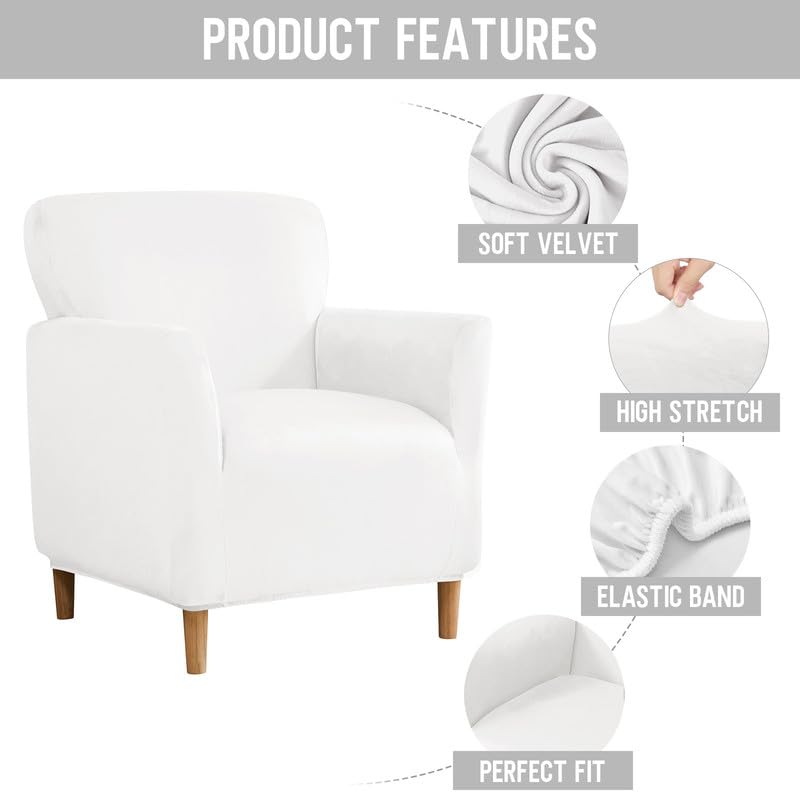 Mingfuxin Velvet Armchair Sofa Covers, Stretch Banquet Tub Chair Covers Slipcovers - Image 2