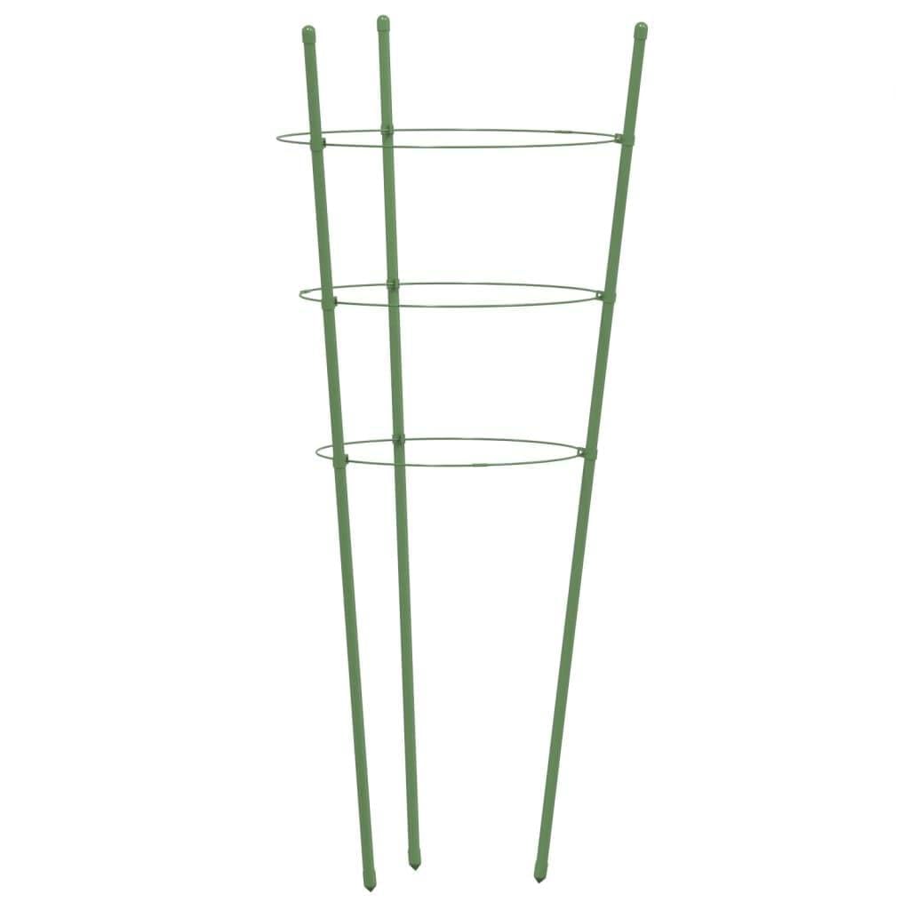 Supporti Piante Giardino 3 Anelli 5 Pezzi Verde 60 cm Acciaio