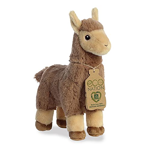 Aurora® Responsibly Made Eco Nation™ Tan Llama Stuffed Animal - Ideal for Playtime Adventures - Perfect for Birthdays or Just Because - Brown 9.5 Inches