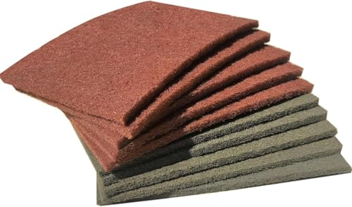 Premium 10 Pack 6" x 9" General Purpose Scuff Pads - Scuffing, Scouring, Sanding, Paint Primer Prep Adhesion Scratch - Surface Preparation Automotive Car Auto Body Woodworking Wood (Brown + Grey) by SACKORANGE - Used condition - US$8.99