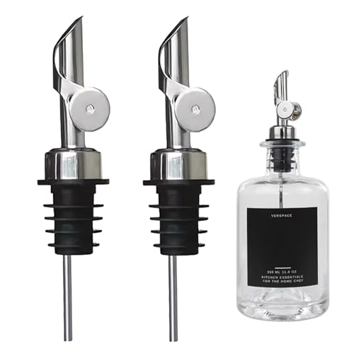 2 Pièces Bec Verseur Huile D'olive,Bec Verseur,Bec Verseur Huile,Bec Verseur Alcool,Bouchon Huile D'olive,Becs Verseurs Acier Inoxydable,Pour Bouteille D'huile, Vin, Alcool, Café, Sirop Et Vinaigre