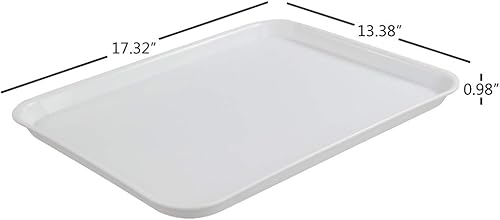 Miniatura 2 de Bandejas de comida rápida, bandeja de plástico para servir, color blanco, juego de 6