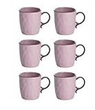 Teemando® 6 X Becher Nilla Steinzeug, matt mit Relief 0,3 l H 10 cm, Ø 8 cm von Cha Cult