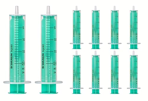 MedixX 10 Stück Spritzen-Set Einwegspritzen 20ml ohne Kanülen in verschiedenen Größen für Hobby und Heimwerk- Spritzen einzeln steril verpackt im praktischen Gleitverschlussbeutel (10x 20ml)