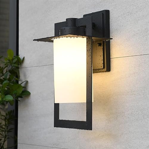 Lanterne murale d'extérieur Luxe en finition noire avec éclairage LED