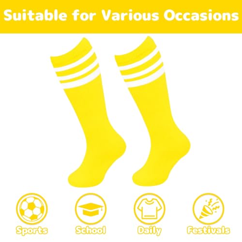 Image of Olreco 1 Pack Toddler Kids Youth Soccer Socks Girls Boys Baseball Socks Youth Knee High Softball Football Accessories Cotton