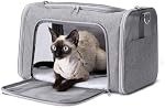 Amazon Basics Soft Cat & Dog Carrier with Adjustable Shoulder Strap, Airline-Approved, Foldable and Portable Design, Mesh Ventilation, Folds Flat for Storage