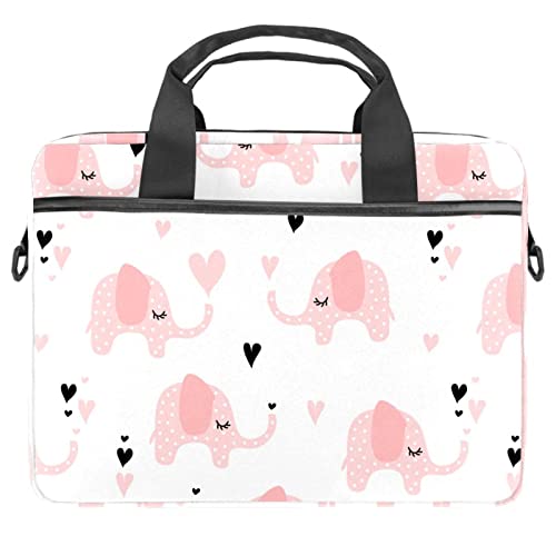 Sac à bandoulière pour ordinateur portable 14 pouces sacoche à motif oiseau bleu et éléphant