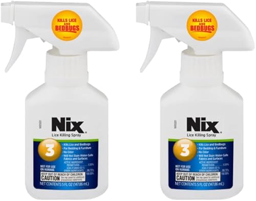 Nix Spray matador de piojos y chinches para el hogar, ropa de cama y muebles, 5 onzas líquidas (paquete de 2)