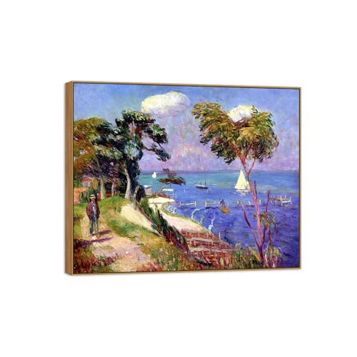 Décoration Murale Salon : Tableau William Glackens Walk 35x30cm au Cadre Bois