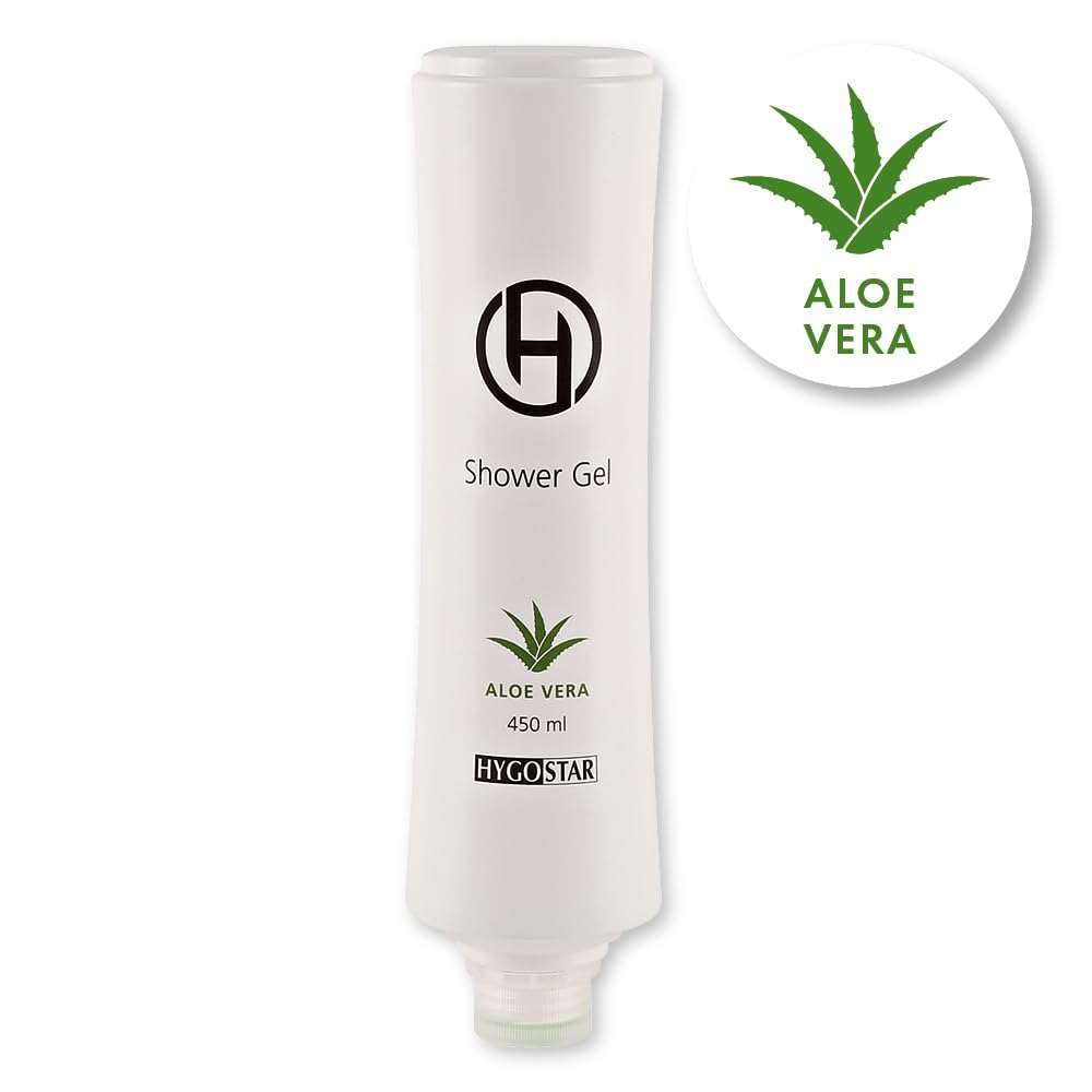 FRANZ MENSCH 20 Stück Hygostar Shower Gel | Flasche Squeeze, weiß, V: 450ml, L: 6cm, B: 6cm, H: 23cm, Karton, Hotel-Duschgel, Hotel Einweg Duschgel, Hotelkosmetik