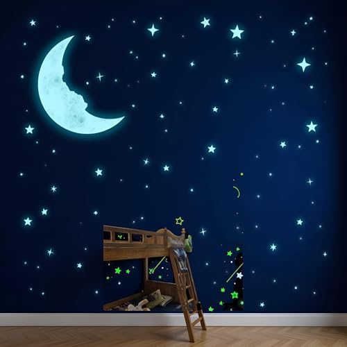 Vinilos decorativos estrellas y lunas luminiscentes 20 pzas miniatura 5
