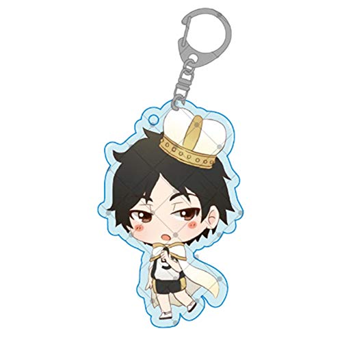 Salemor Haikyuu!! Keychain Cloak Version Double-Sided Clear Acrylic Key Ring Anime Figure Color Printed Pendant Clothing Bag Accessories( Keiji Akaashi)