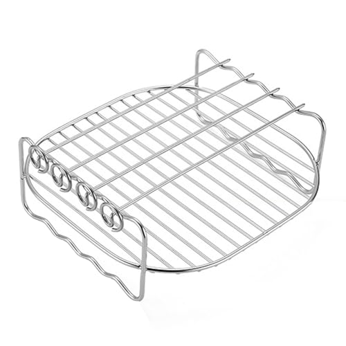 Air Fryer Accesorios con brochetas - Soporte de acero inoxidable para cocinar kebab | Multipropósito -Frintier - Accesorios - Accesorios con pinchos para barbacoa para barbacoa, asar, freír, freír