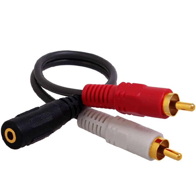 Wiring Connecting Terminals - 3.5mm Female Audio Head Turn Double Lotus Male Double Lotus Revolution 3.5 Female Adapter Cable TV Headset Cable