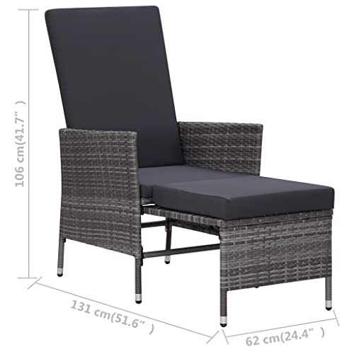 Chaise longue de jardin résistante intempéries transat alu gris - 3