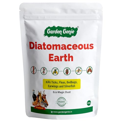 Garden Genie 100% Natural Diatomaceous Earth Powder | Insect Control Powder for Plants | Effective Against Cockroach, Bedbugs, Ants etc | Organic Pest Control for Your Home & Garden - 800g