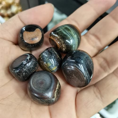 Stone Blue Tiger Eye Stone Rolled Crystal Aquarium Stone ore Home Decoration(500g)