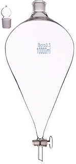 KimLab 10000ml Glass Conical Separatory Funnel wth Glass Stopcork