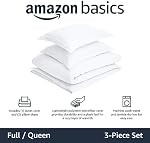 Amazon Basics Light-Weight Couvercle en microfibre avec fermeture à glissière - Plein/Reine, Pristine Snow