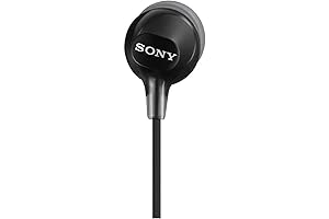 Sony Wired Earbuds: MDR-EX15LP-BLACK In-Ear Headphones