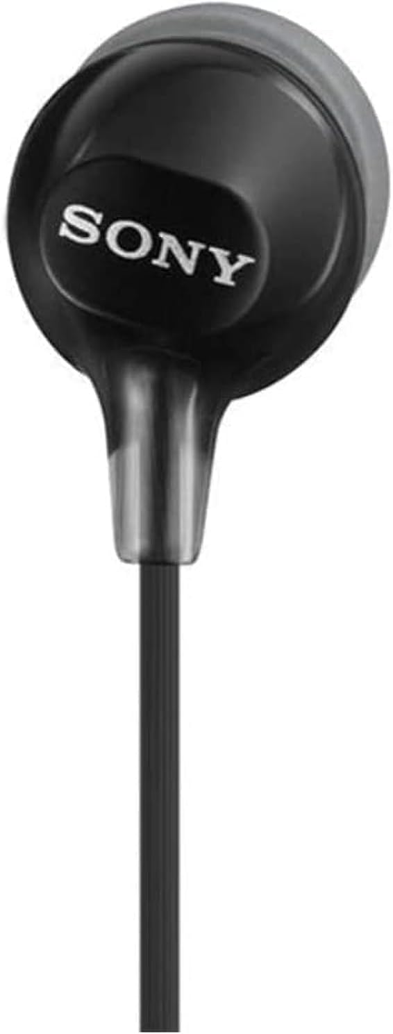 MDR-EX15LP-BLACK In-Ear Headphones with Tangle Free Cord and 3 Pairs of Silicone Ear Buds