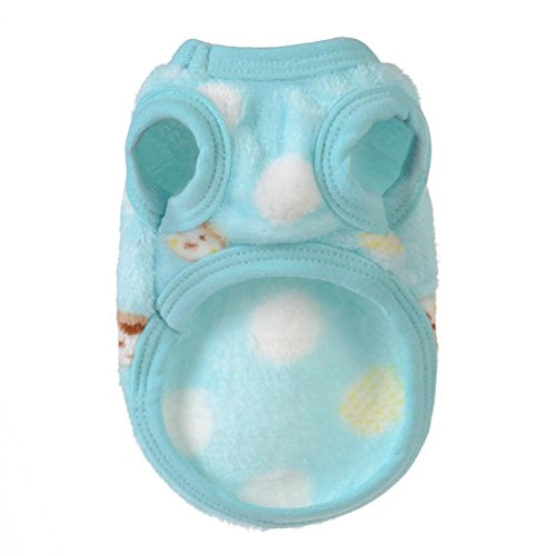 Neartime Puppy Clothes, Winter Yorkie Warm Knit Coat Dog Clothes Vest Jacket Garment (M) Blue #TOP1