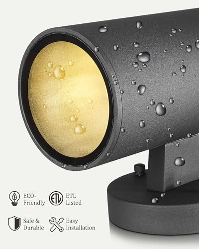 Image of Ken & Ricky Dusk to Dawn Outdoor Wall Sconce Lights,Cylinder,Black,4 PK