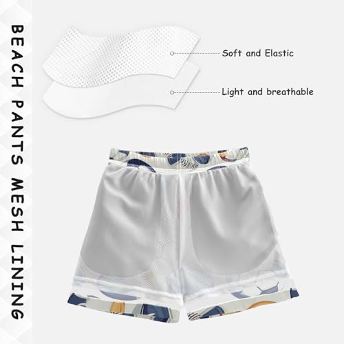 Pigsaly Boys Swim Trunks Basketballs Retro Football Boys Board Shorts Swimsuit Swimwear Summer Bathing Suit 4T Multicolor4