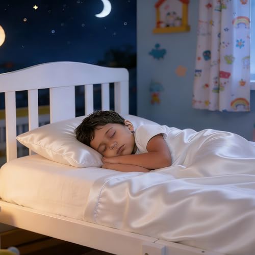 Image of NTBAY 2 Pack Pillows with Stain Pillowcases, Soft Cotton Down Alternative 13x18 Zippered Pillows for Sleeping in Crib Bed - Machine Washable - Breathable Travel Pillow, White