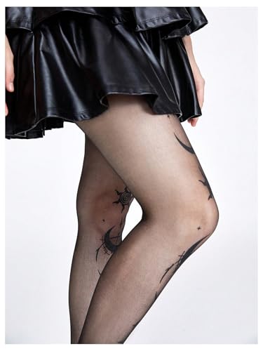 SHENHE Women's Sheer Patterned Tights Fairycore Grunge Ultra Thin Stockings Pantyhose4