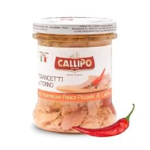 Callipo Tuna Fillets Chunks In Olive Oil with Hot Calabrian Chili Peppers - 6oz 170g Glass Jar Pack of 2