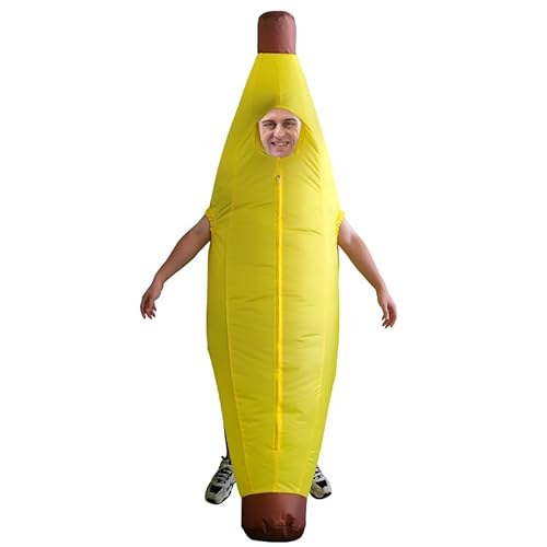 Dinoshenyu Inflatable Banana Costume for Adults Funny Blow Up Fruit Suit for Halloween Bachelor Party Birthday Gift Cosplay Bar Party