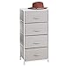 mDesign Vertical Dresser Storage Tower - Sturdy Steel Frame, Wood Top, Easy Pull Fabric Bins - Organizer Unit for Bedroom, Hallway, Entryway, Closets - Chevron Zig-Zag Print, 4 Drawers - Taupe/Natural