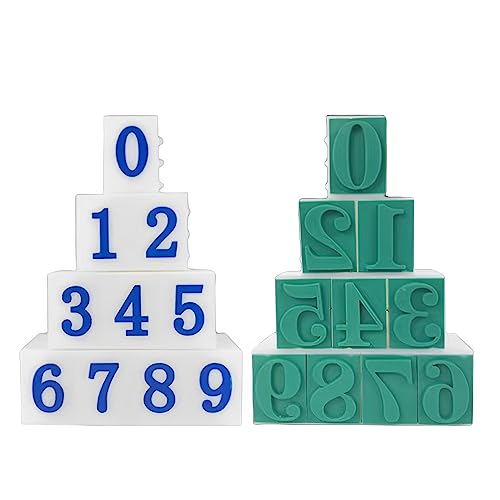 数字スタンプセット 10数字 ラバーヘッド 0-9 組み合わせセット 取り外し可能 ブロックスタンプ 印面サイズ5mm×7mm