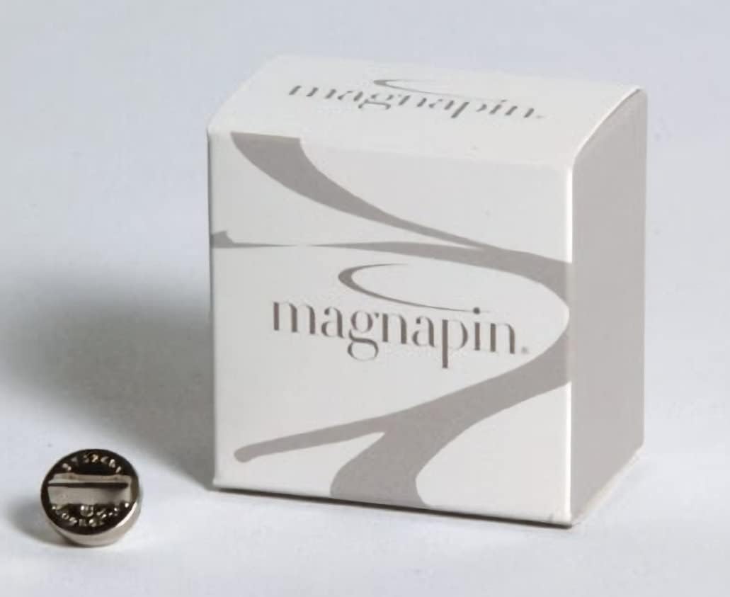MagnaPin Magnetic Brooch Clasp – No-Pierce Pin Holder for Silk, Leather & Delicate Fabrics – Reusable Name Tag Fastener – Protects Garments from Pinholes