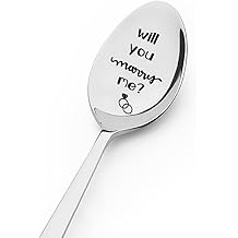 Girlfriend Boyfriend Wedding Gifts for Bride Groom Engagement Gifts for Fiancee Fiance Men Women Valentines Day Date Night Gifts for Couples Spoon for Coffee Tea Lovers Will You Marry Me Spoon