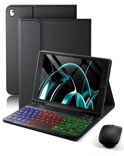Per iPad 9,8,7 Generazione 10.2 Pollici(9a/2021 8a/2020 7a/2019)/Ipad Air 3/ipad pro 10.5 Pollici(2017)Cover custodia Con Bluetooth Italiano(QWERTY)Tastiera Retroilluminati Mouse Backlit Keyboard Case
