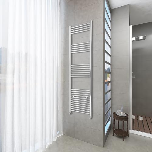 Aica Sanitarios Radiador Toallero de Agua, Calentador de baño, Conexiones 1/2' Suministrado (Cromado, 1800x500 mm)