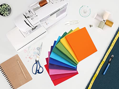 Craftido CID-FQ-RC01 25 Options- 100% Cotton Quilting Fabric Bundles 10Pcs Fat Quarters 18"X21"-Medium Weight 5.2 Oz- For Quilting, Sewing Project, Patchwork, Diy Crafts – Rainbow Colors thumb #4