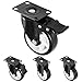 H&S 4 Castor Wheels Heavy Duty 600KG 100mm PU Swivel Trolley Furniture Caster with Brakes Black