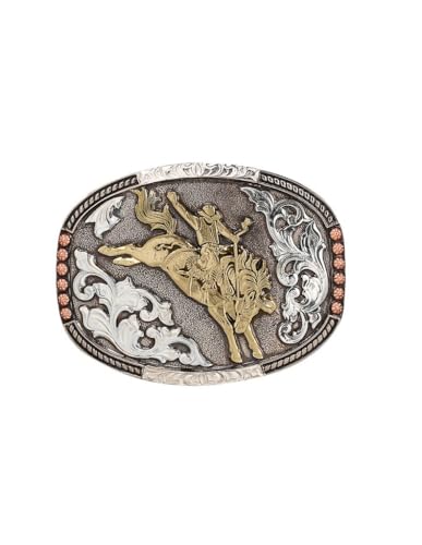 Crumrine Oval Buckle, Saddle Bronc Motif